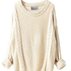 Oversized Loose Knitted Crew Neck Sweater